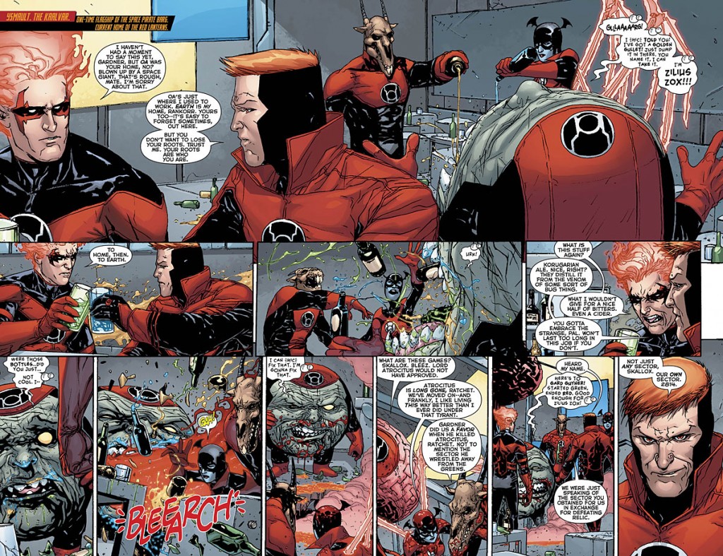 Moral of the story: don't feed excessive amounts of alcohol to a Red Lantern.