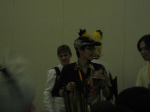 The man himself! At the "Gaming with ZUN" panel.